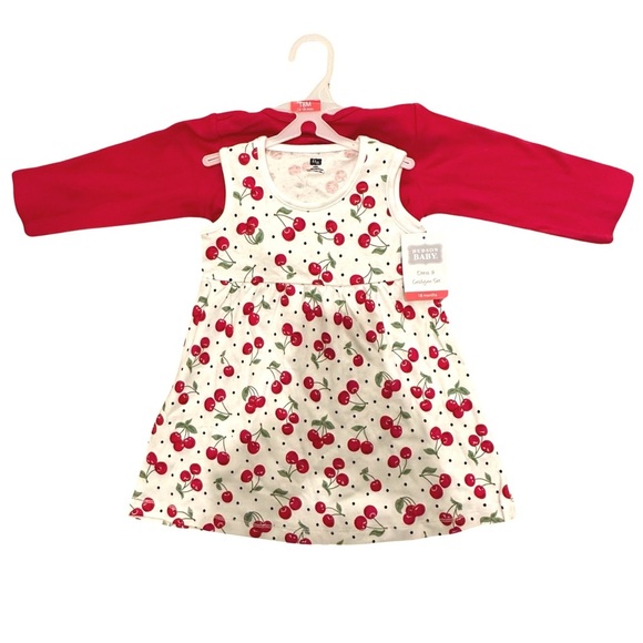 Hudson Baby brand new baby girl dress with red cardigan, with tags, 18 months - Picture 2 of 5